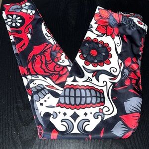 Floral Skull Print Leggings